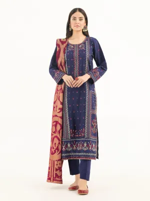 3 Piece Cambric Suit-Embroidered (Pret)