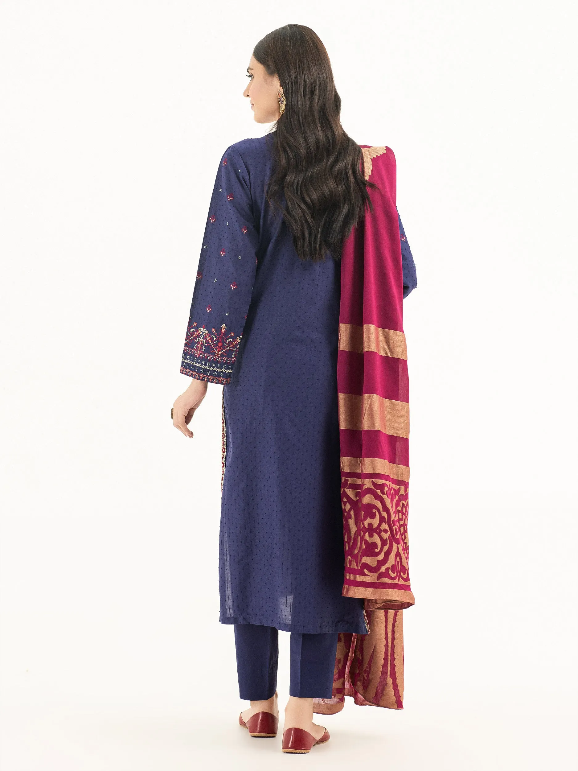 3 Piece Cambric Suit-Embroidered (Pret)