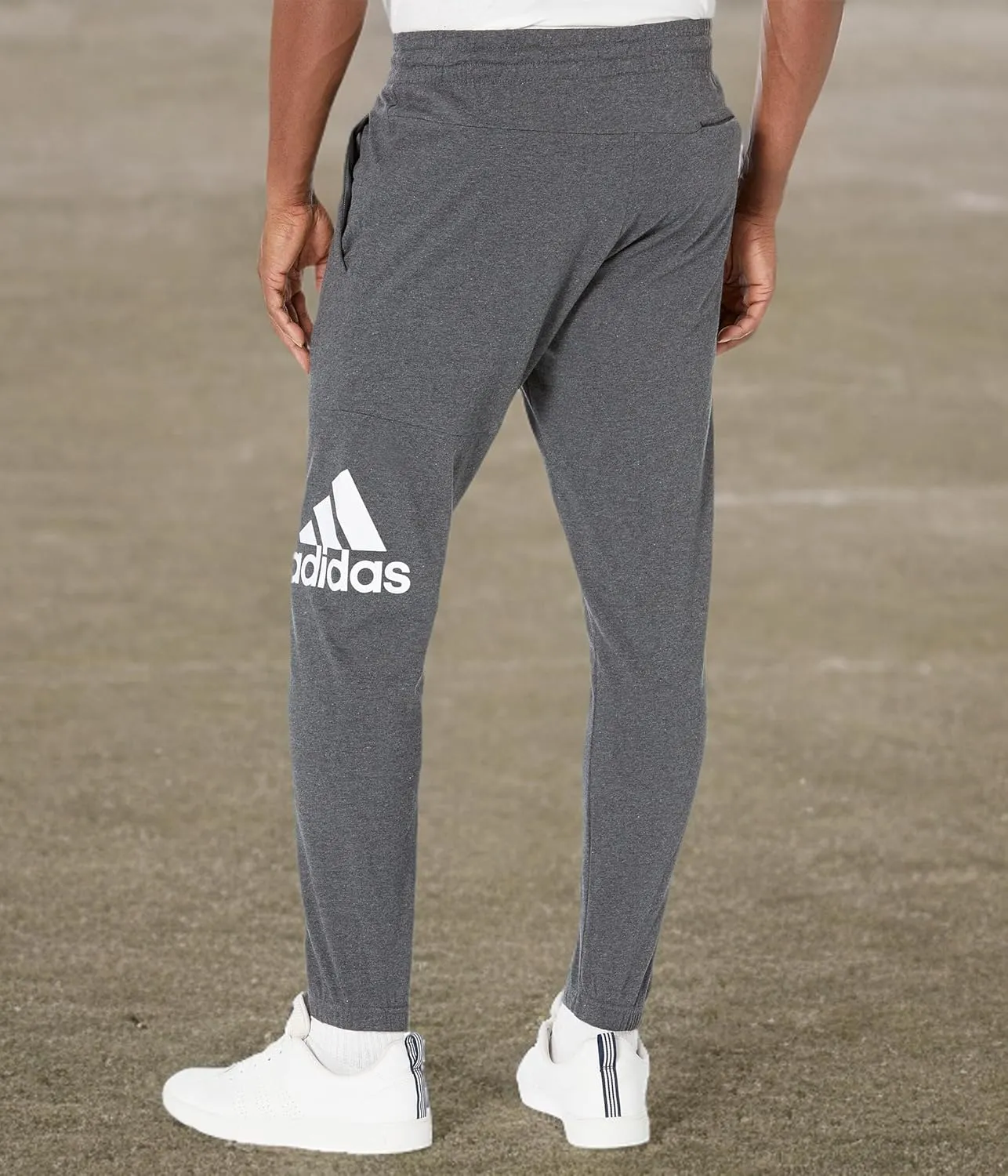 adidas Mens Essential Logo Tapered Badge Sweatpants Training Casual - Black