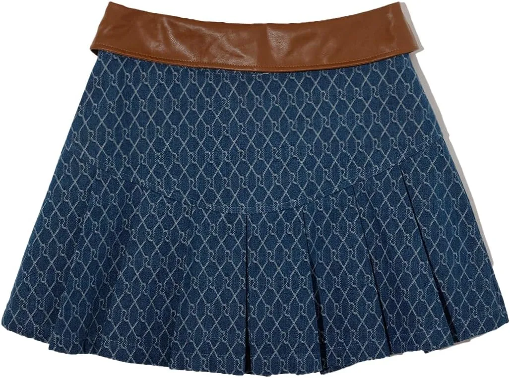 Aelfric Eden Denim Skirt Casual Short Vintage Washed Fashion A Line Jean Skirts