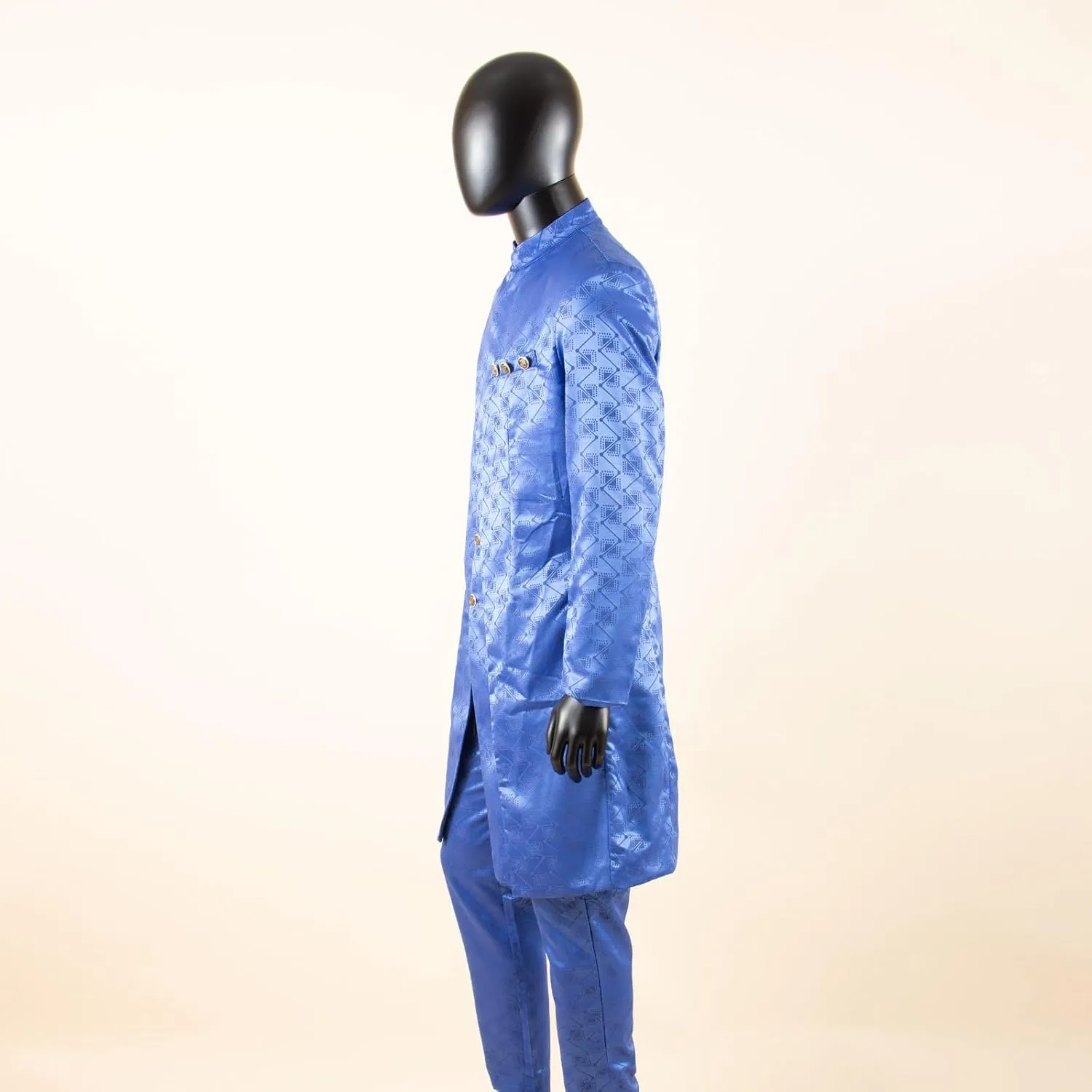 African Clothes for Men Dashiki Slim Fit Jacket and Trousers Set Formal Attire for Wedding