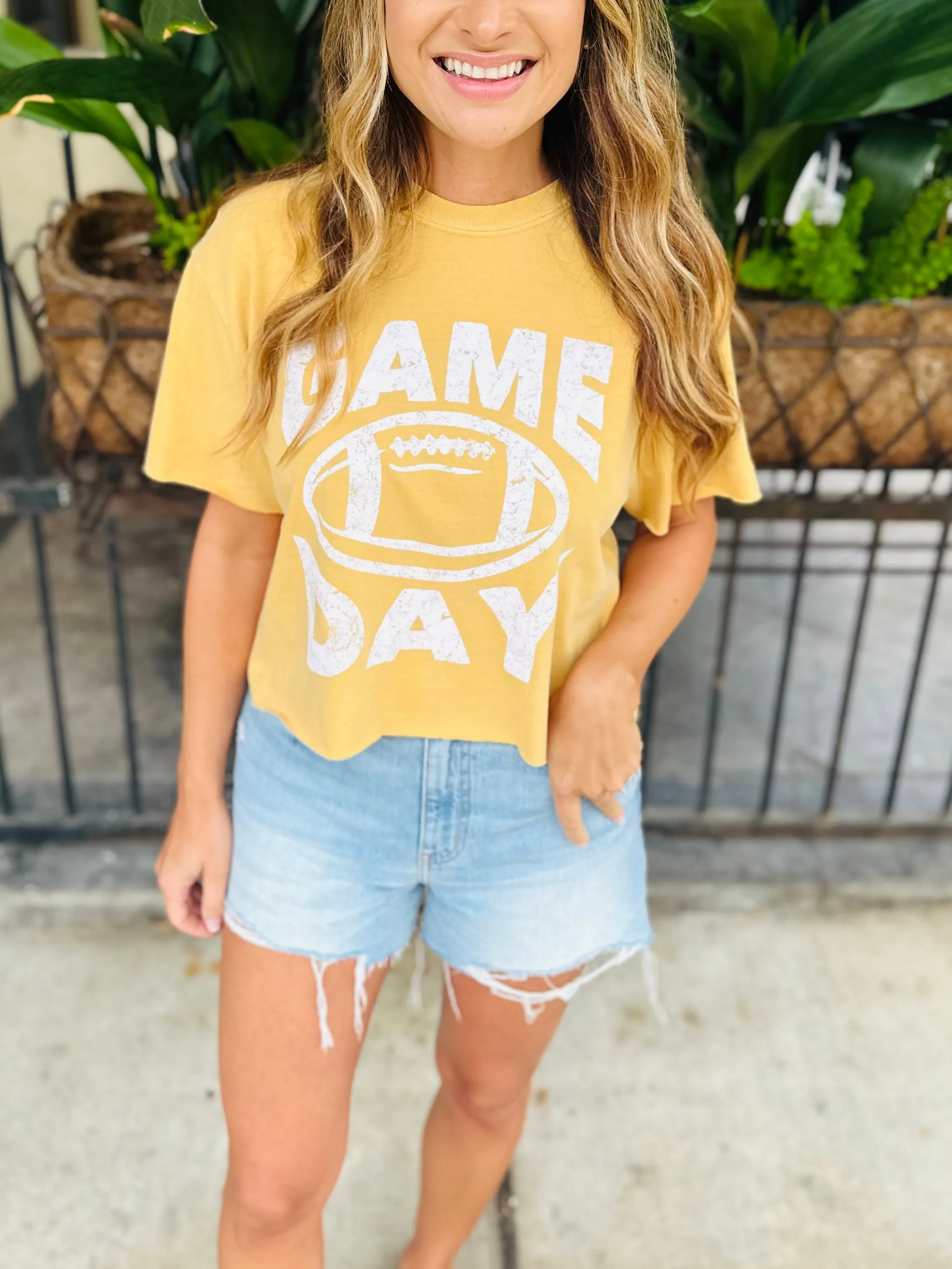 Basic Game Day Graphic Tee- Mustard