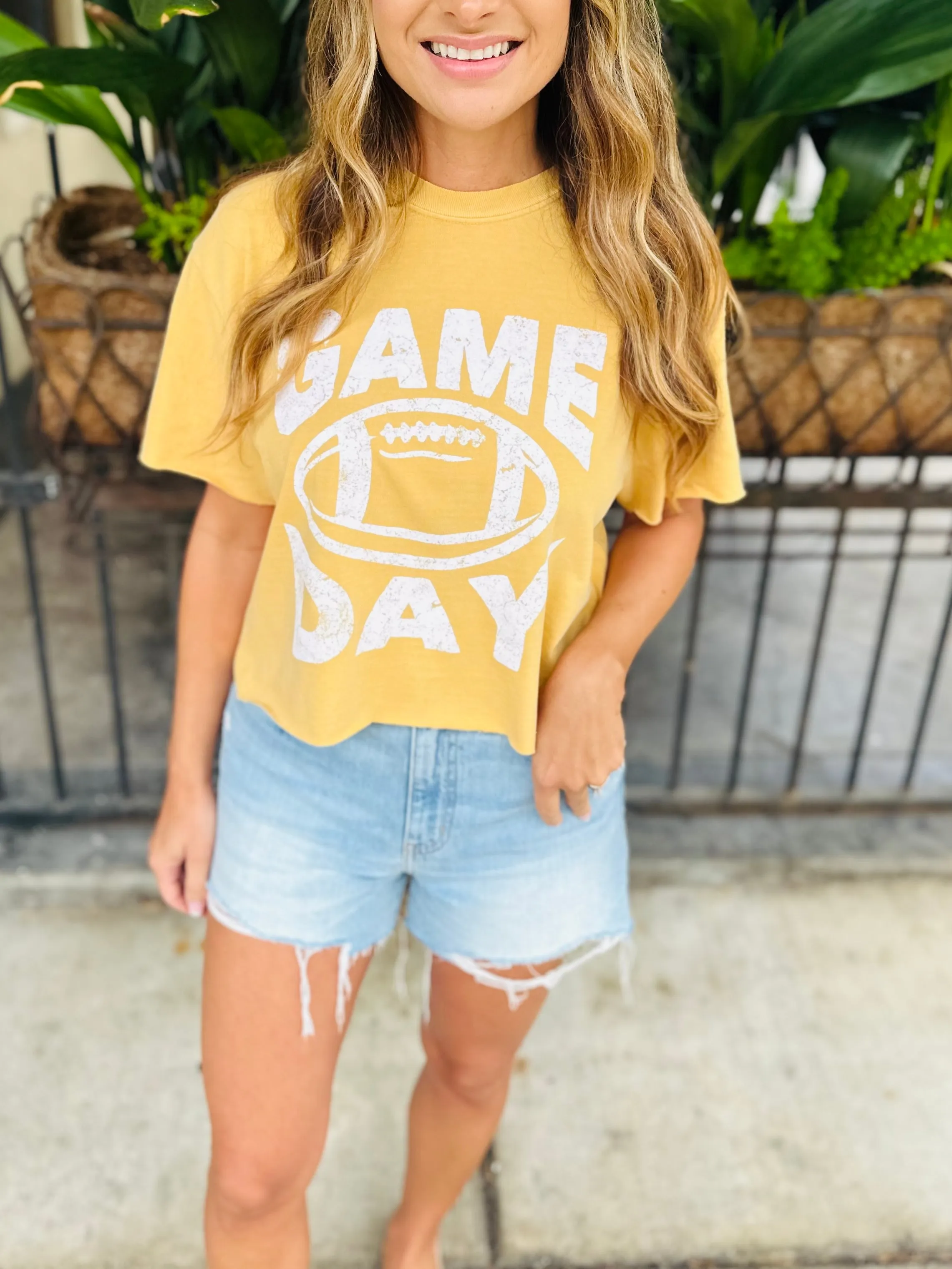 Basic Game Day Graphic Tee- Mustard