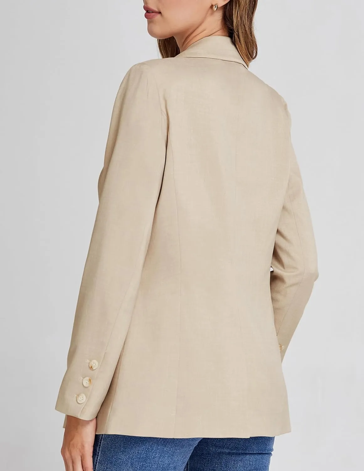 Belle Poque Women Business Casual Blazer Long Sleeve Lapel Button Work Blazer with Pockets