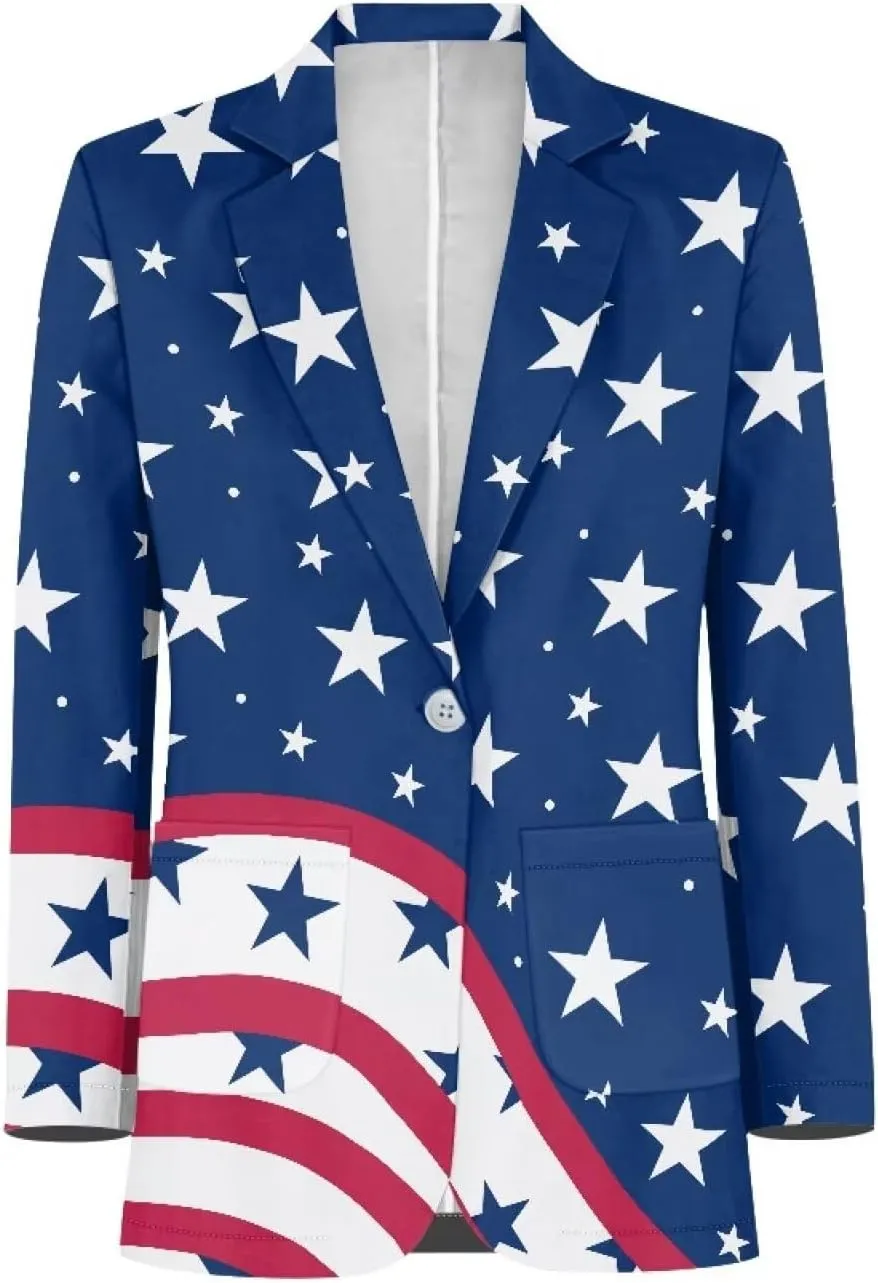 Blazer for Men One Button Notched Lapel Suit Jacket Casual Business Jackets Sports Coats Slim Fit Plus Size Blazer