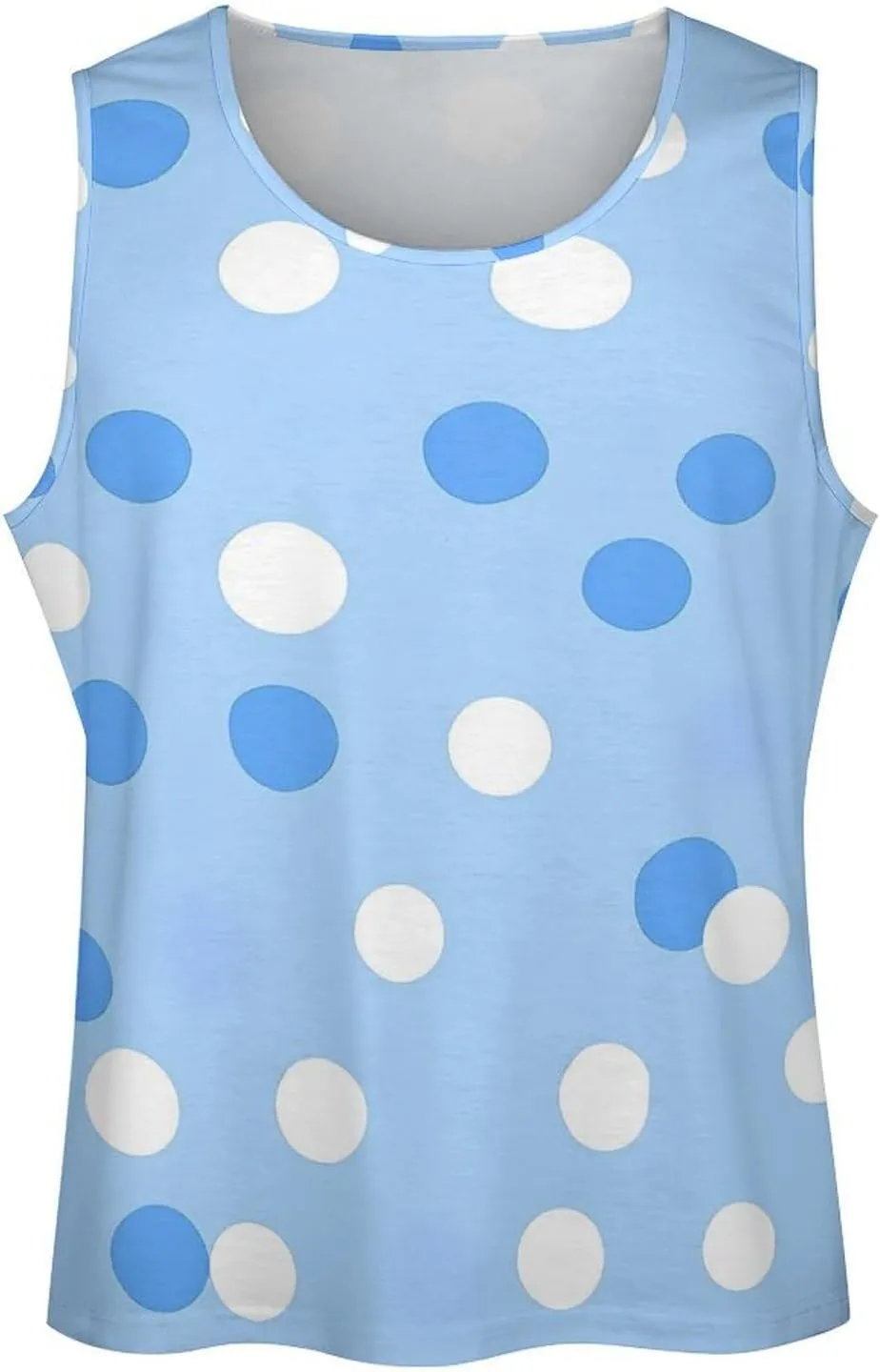 Blue Polka Dots Men's Activewear Tank Tops Gym Sleeveless Muscle T Shirts Workout Tees Vest