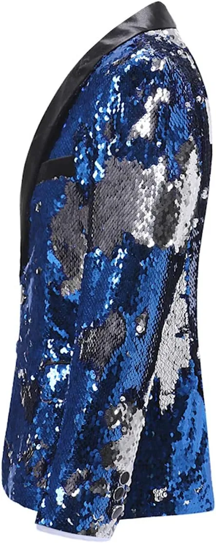 Boyland Boys 2 Pieces Suits Tuxedo Suit Shiny Sequins Peak Lapel Slim Fit Jacket Pants Party Performance