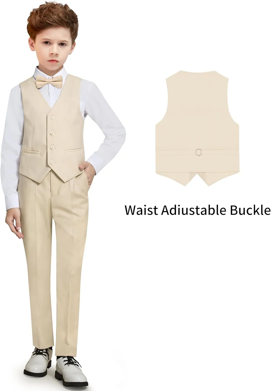 Boys' Formal Dresswear Suits Set, with Suspenders, Adjustable Waist