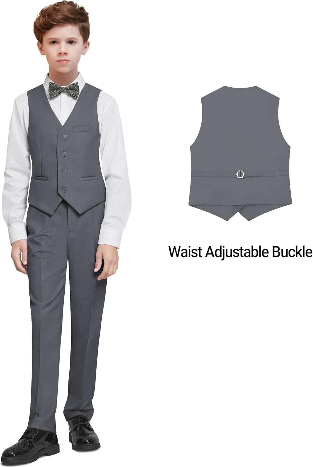 Boys' Formal Dresswear Suits Set, with Suspenders, Adjustable Waist