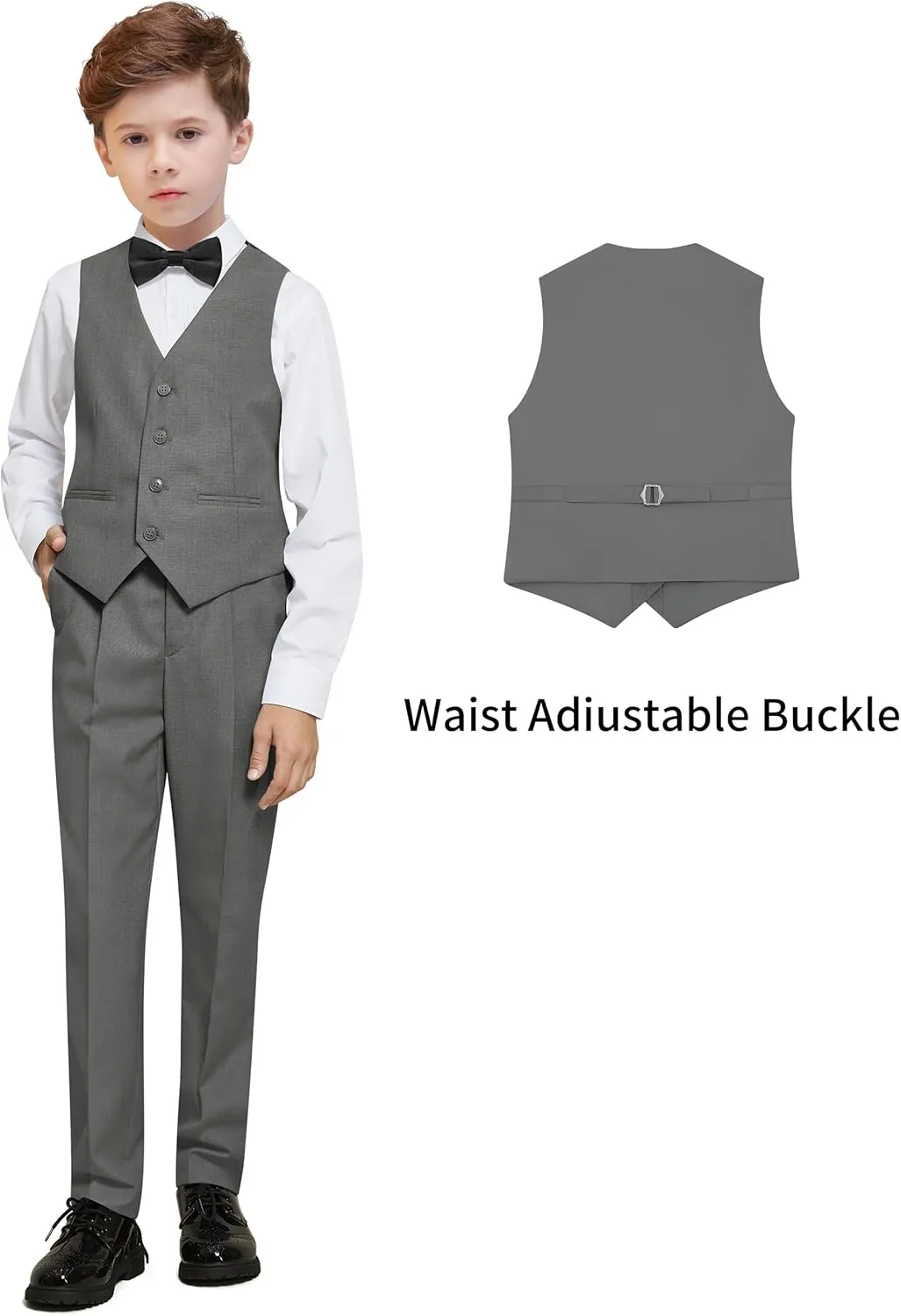 Boys' Formal Dresswear Suits Set, with Suspenders, Adjustable Waist