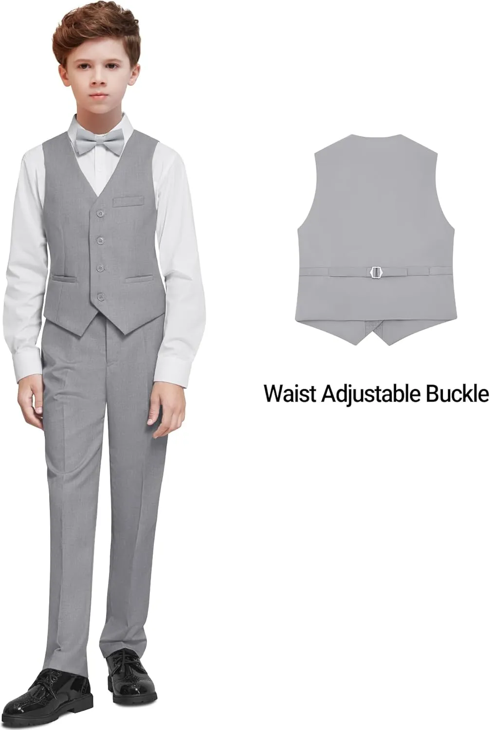 Boys' Formal Dresswear Suits Set, with Suspenders, Adjustable Waist