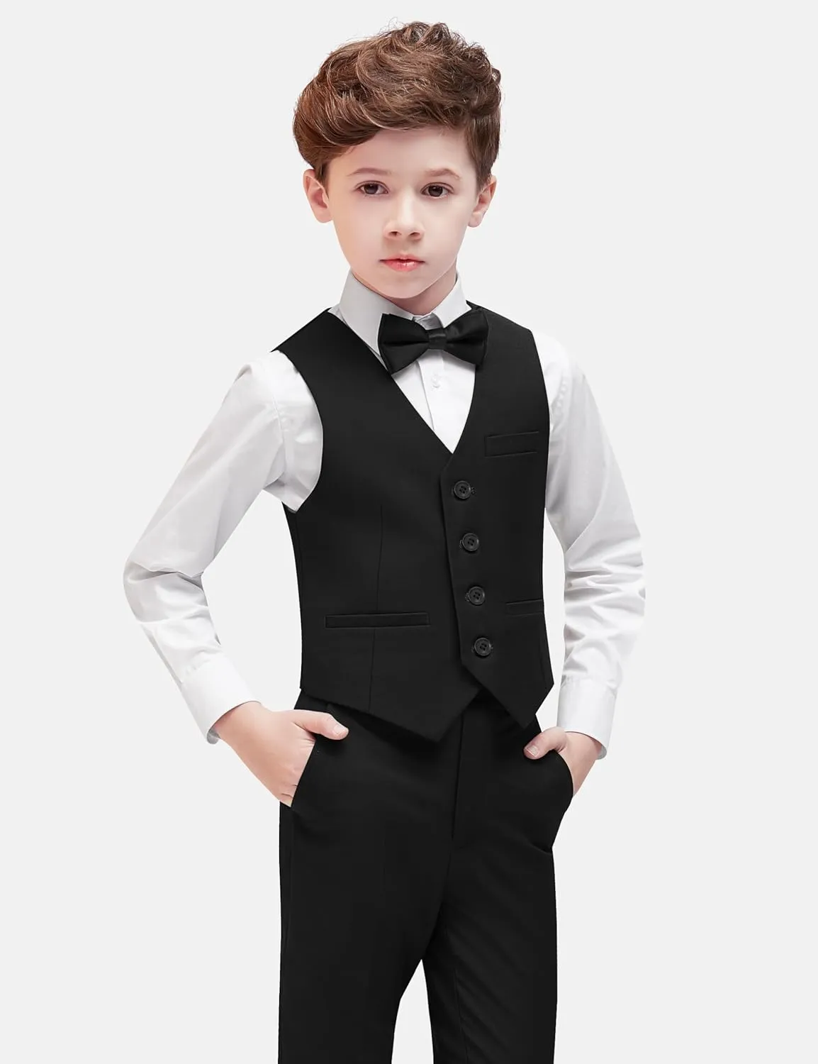 Boys' Formal Dresswear Suits Set, with Suspenders, Adjustable Waist