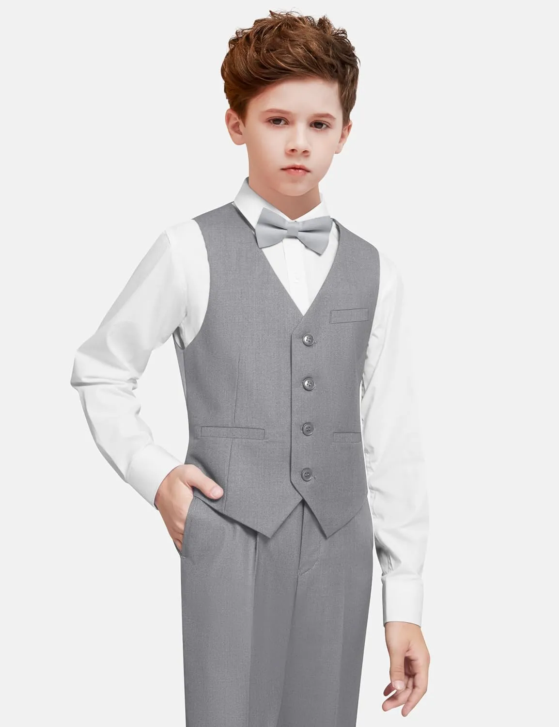 Boys' Formal Dresswear Suits Set, with Suspenders, Adjustable Waist
