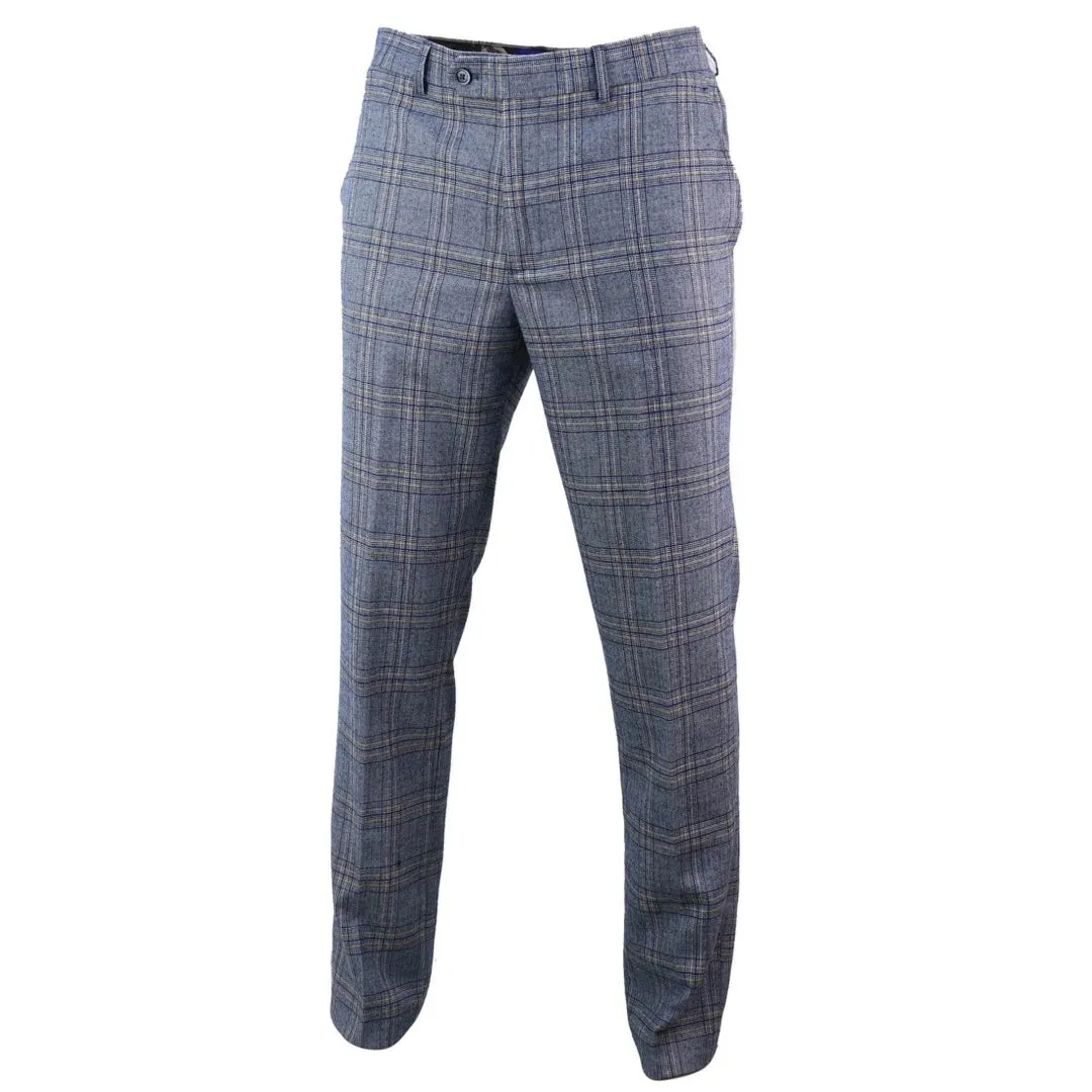 Brenden - Men's Blue Check Trousers