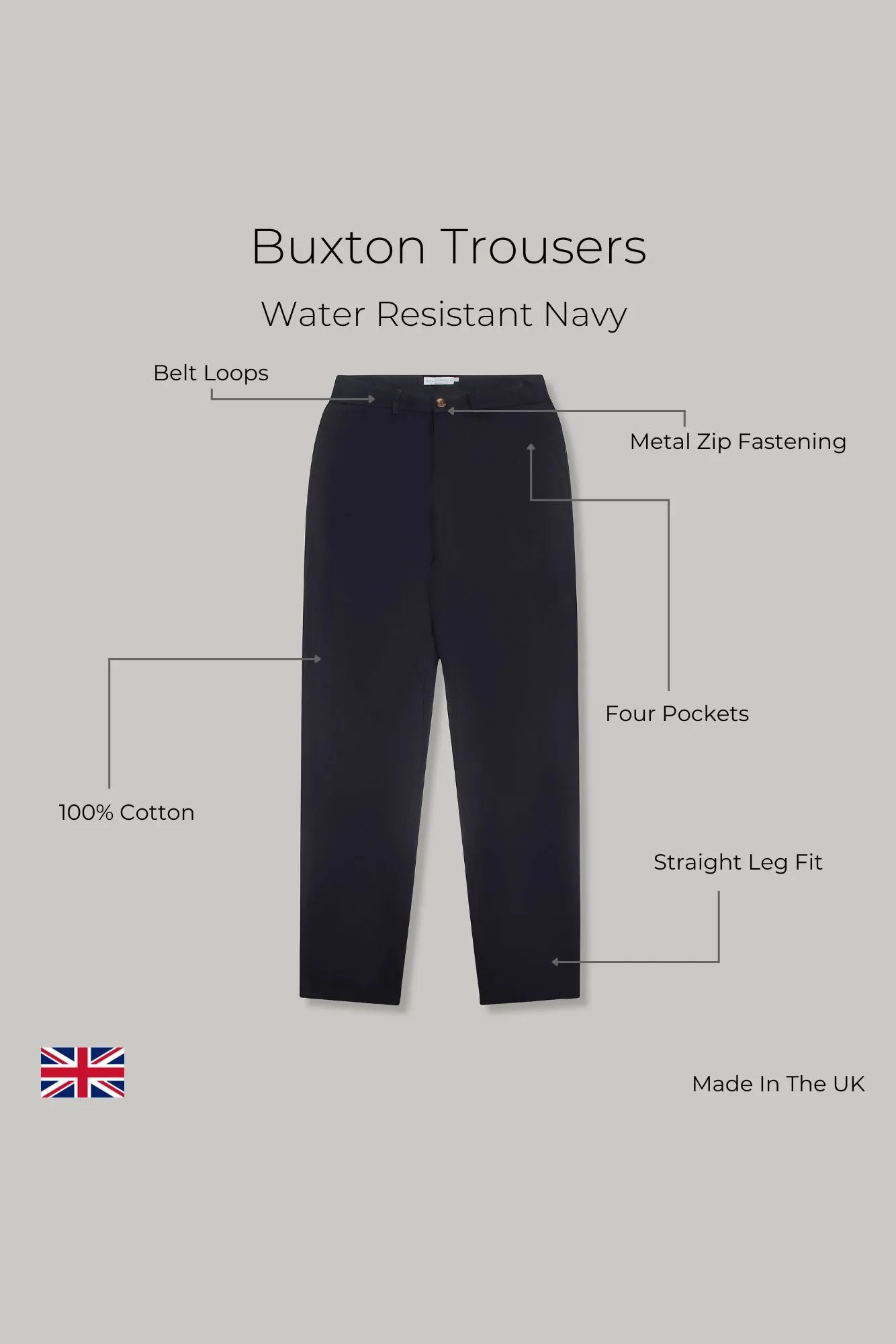 Buxton Trouser - Water Resistant Navy