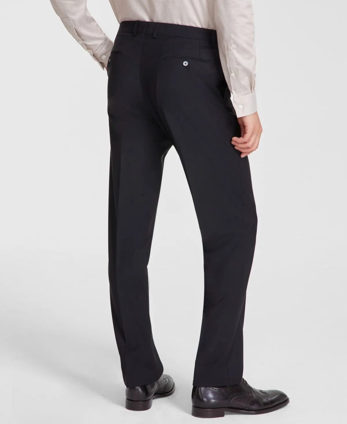 Calvin Klein Mens Slim fit Dress Pants 36 / 32 Black Solid Stretch