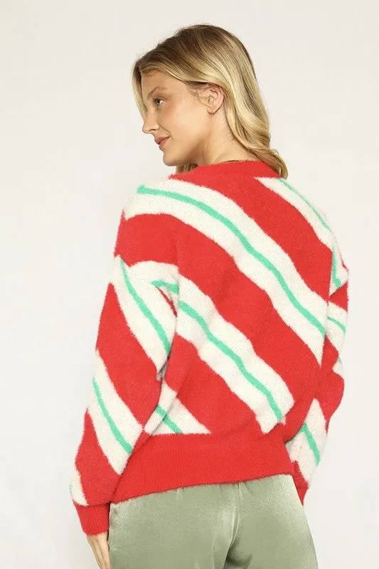 Candy Cane Striped Sweater
