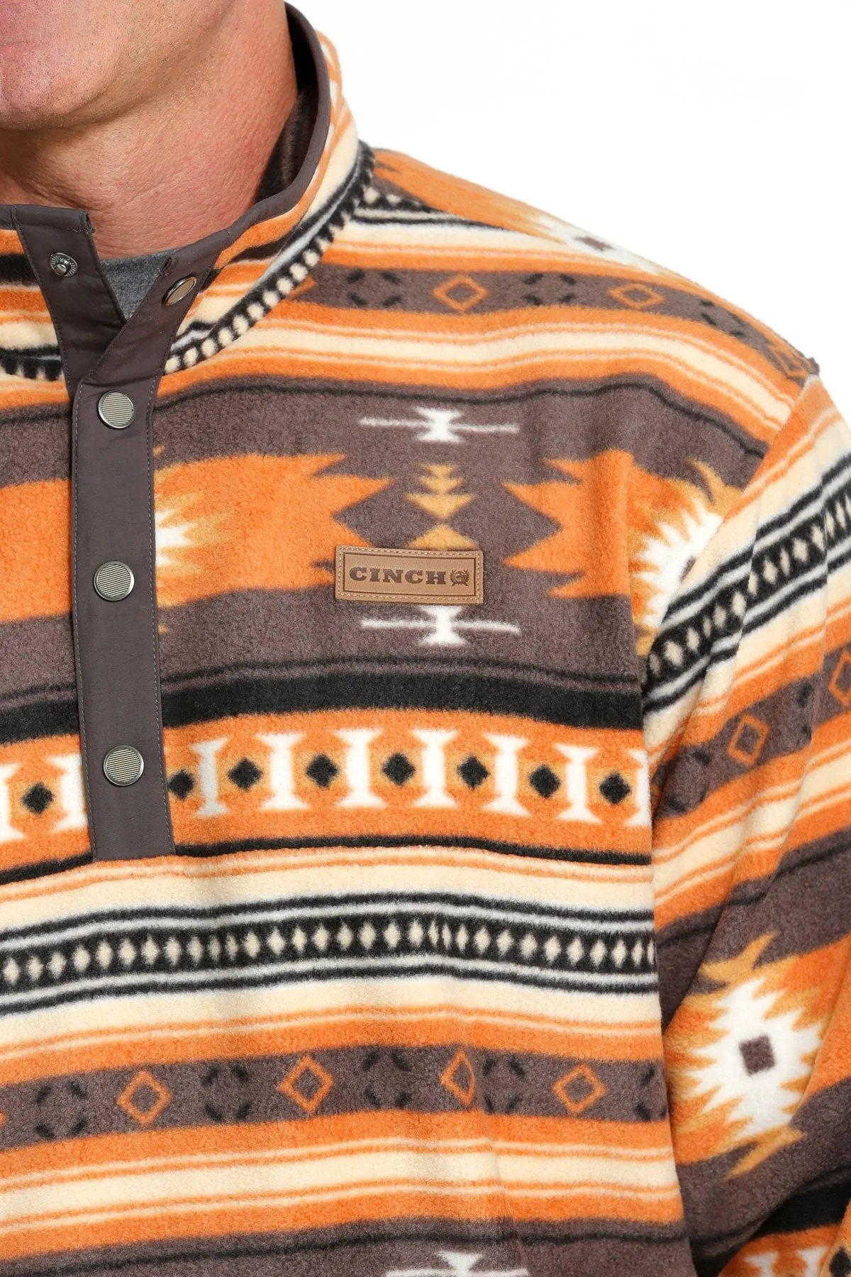Cinch Men's Southwestern Polar Fleece Pullover - Gray