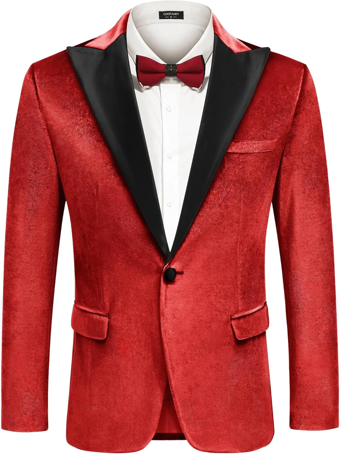COOFANDY Mens Wedding Tuxedo Jacket Slim Fit Velvet Blazer One Button Suit Jacket for Prom Dinner Party