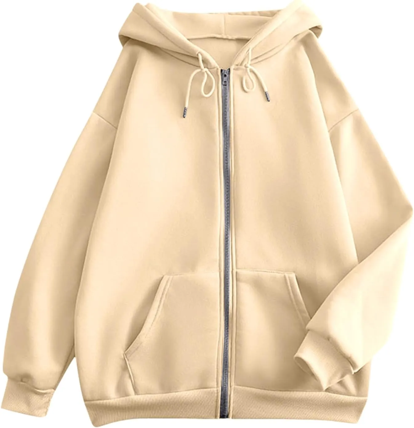 COTECRAM Women Zip Up Y2K Hoodie Fall Oversized Sweatshirts Casual Long Sleeve Drawstring Hooded Jacket 2024 Clothes