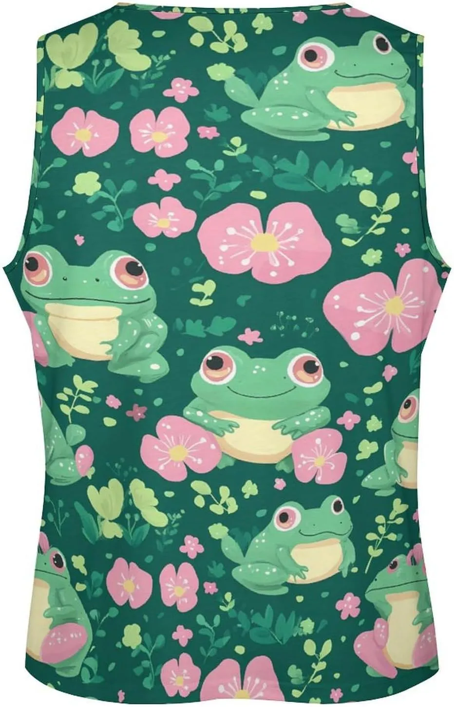 Cute Frogs Flower Men's Activewear Tank Tops Gym Sleeveless Muscle T Shirts Workout Tees Vest