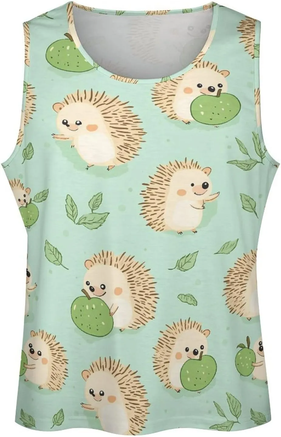Cute Hedgehogs Men's Activewear Tank Tops Gym Sleeveless Muscle T Shirts Workout Tees Vest