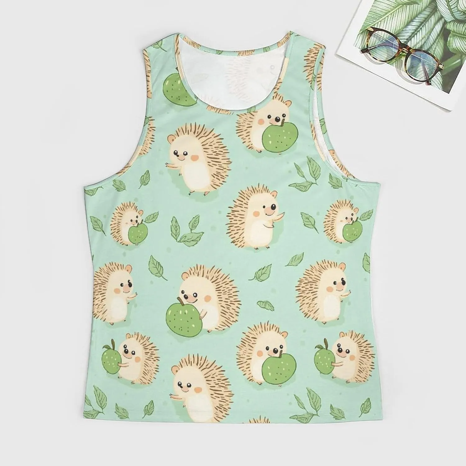 Cute Hedgehogs Men's Activewear Tank Tops Gym Sleeveless Muscle T Shirts Workout Tees Vest