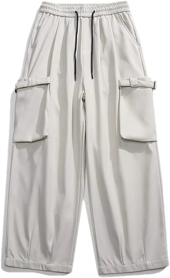 Disimlarl Mens Hip Hop Joggers Cargo Pants Harem Side Pocket Unisex Sweatpants Trousers
