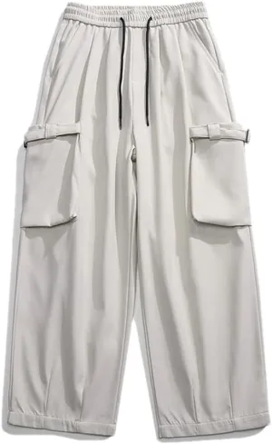 Disimlarl Mens Hip Hop Joggers Cargo Pants Harem Side Pocket Unisex Sweatpants Trousers