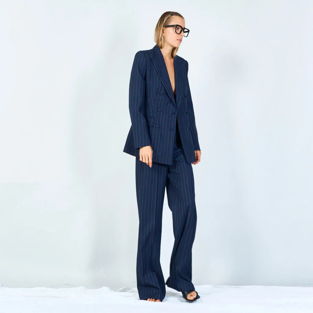 Elegant double-breasted pinstripe blazer wholesale