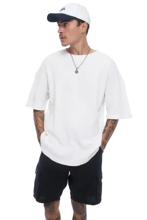 Essential Box Waffle Tee - White