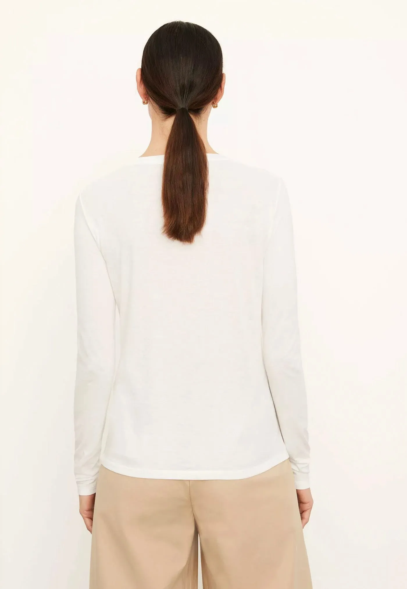 Essential Long Sleeve Crew - Optic White