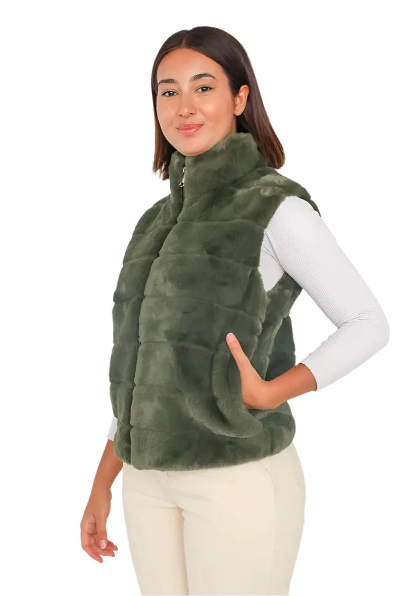 Ever Popular Italian Chunky Lined Faux Fur Gilet