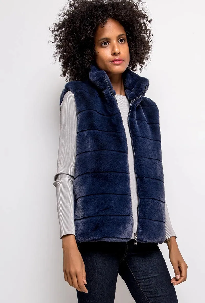 Ever Popular Italian Chunky Lined Faux Fur Gilet