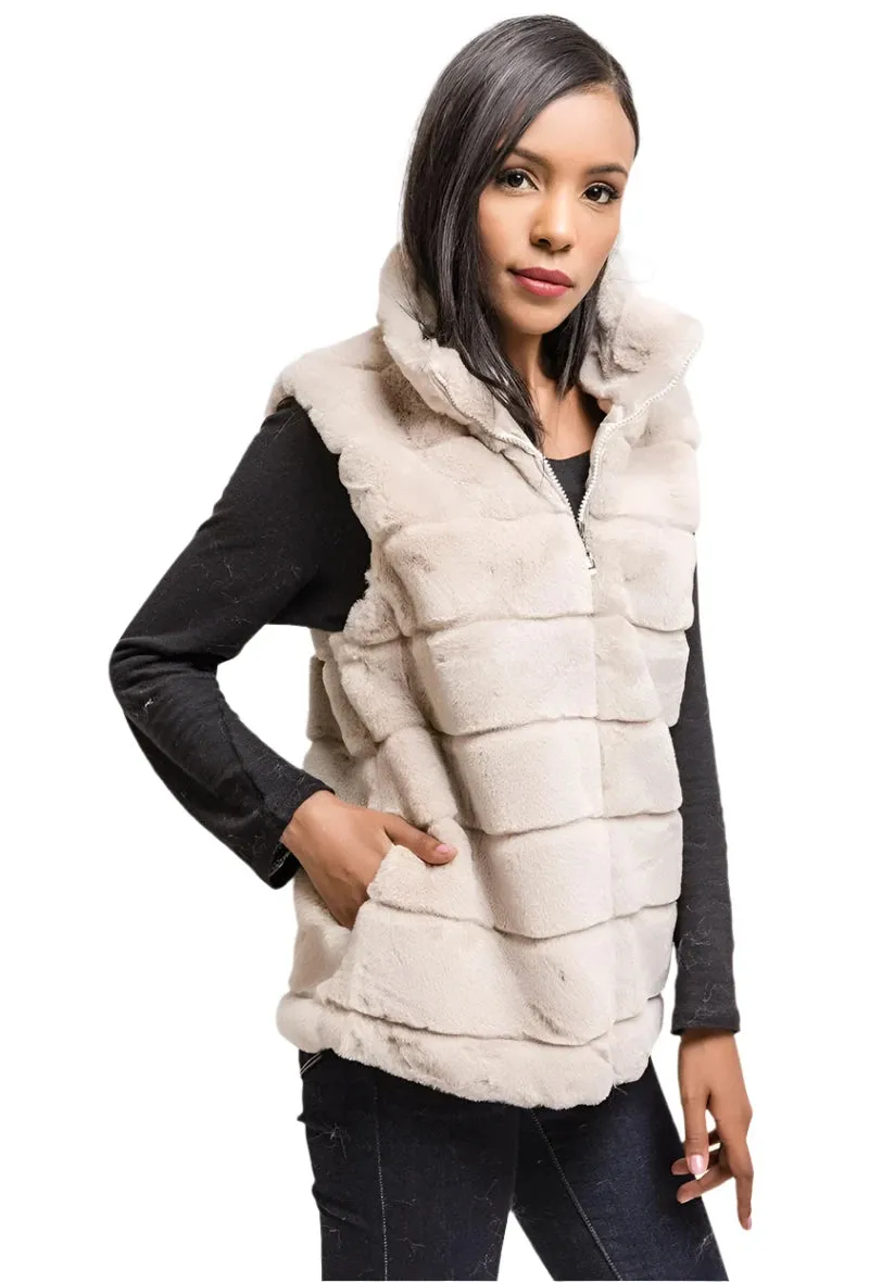 Ever Popular Italian Chunky Lined Faux Fur Gilet