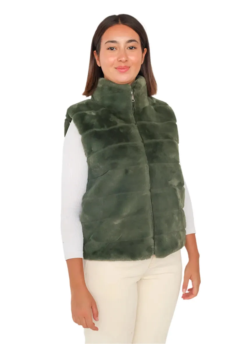 Ever Popular Italian Chunky Lined Faux Fur Gilet