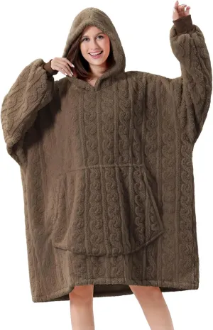 FestiCorp Oversized Blanket Hoodie for Adults - Extra Long Wearable Sweatshirt with Giant Sleeve, Hood and Pocket