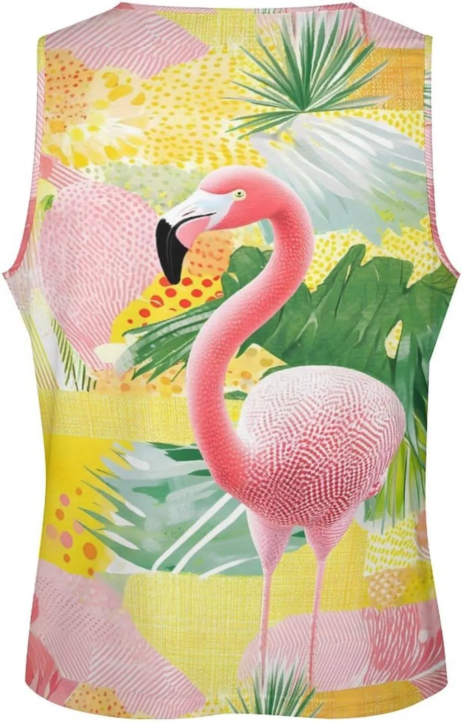 Flamingo Tropical Flowers Men's Activewear Tank Tops Gym Sleeveless Muscle T Shirts Workout Tees Vest