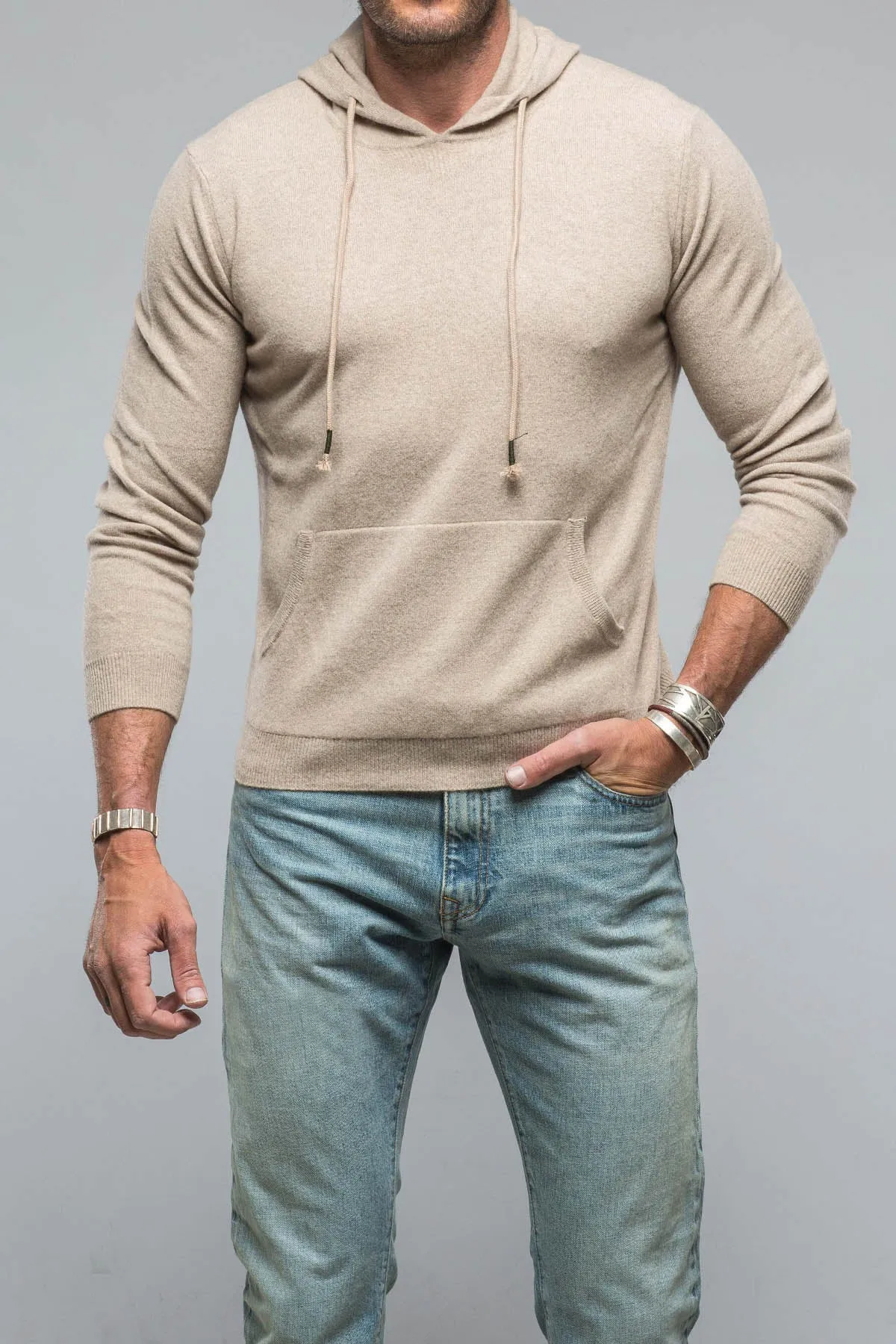 Florio Hooded Cashmere Sweater in Sand