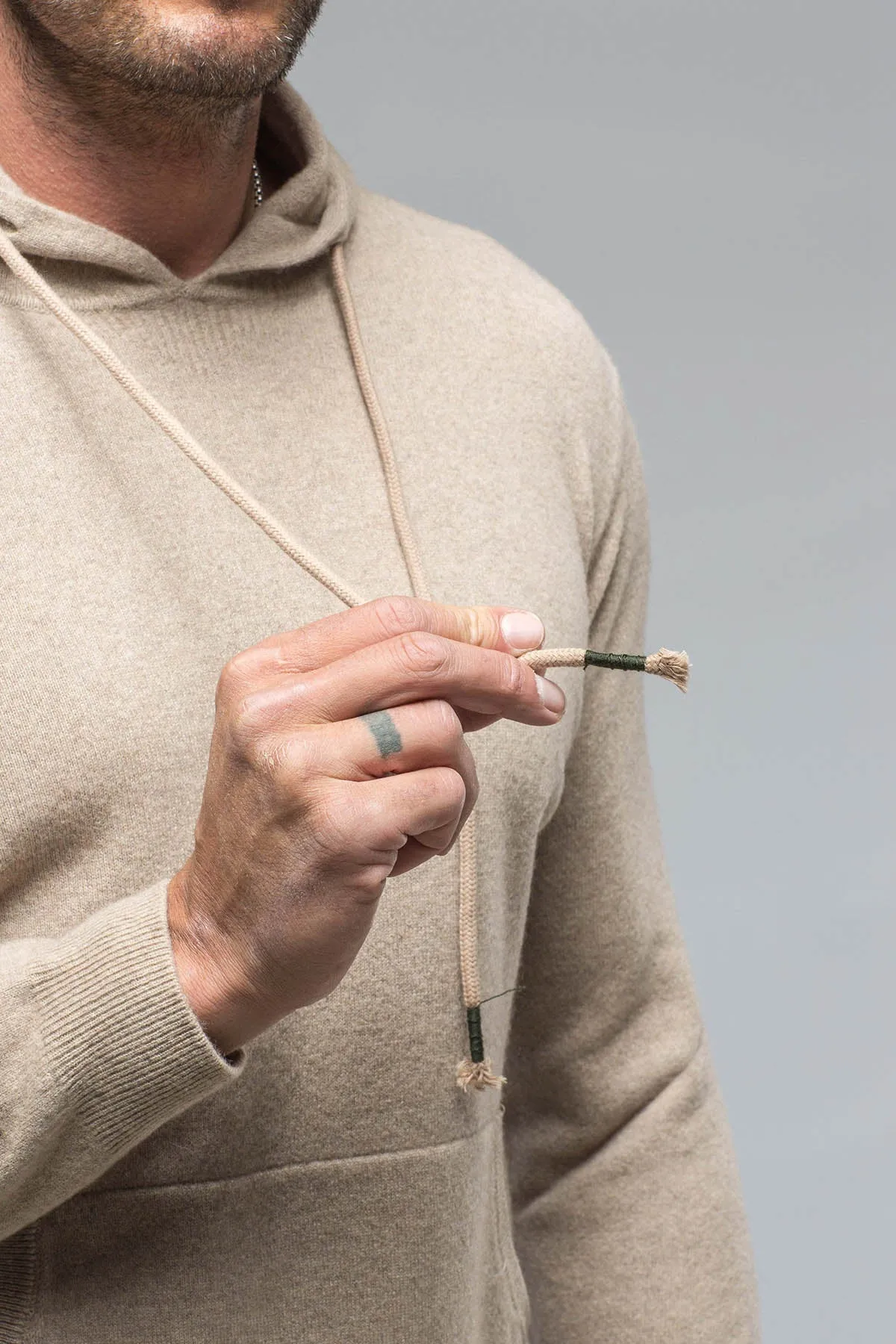 Florio Hooded Cashmere Sweater in Sand