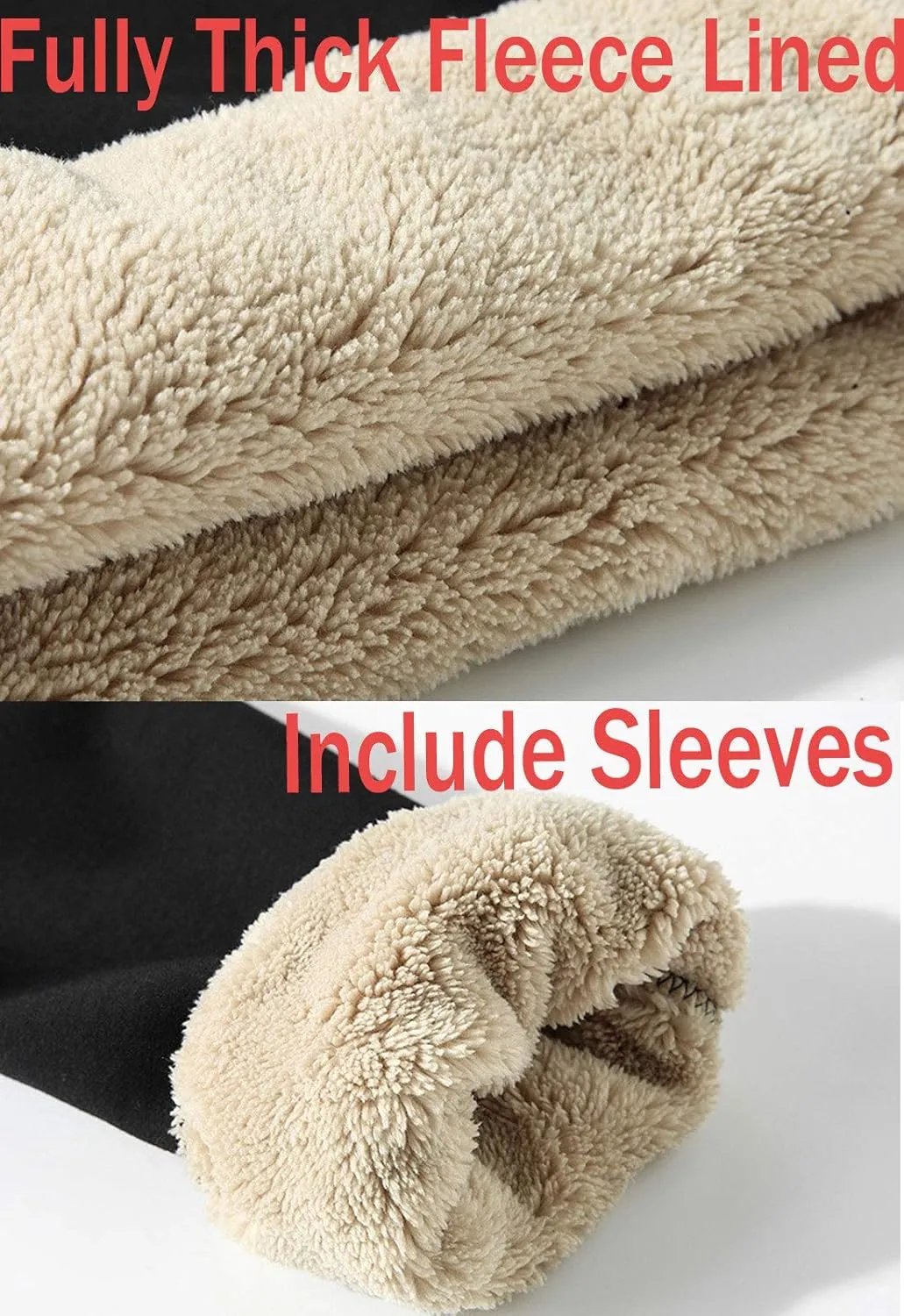 Flygo Men's Warm Sherpa Lined Crewneck Sweatshirts Fleece Pullover Tops Heavy-weight Thick Thermal Cotton Sweat-Shirts