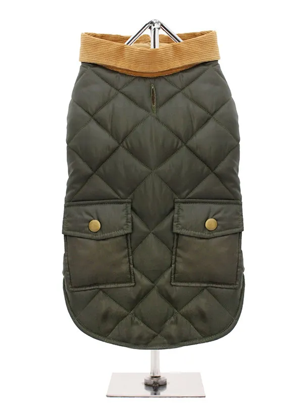 FOREST GREEN QUILTED TOWN & COUNTRY DOG COAT