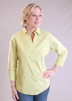 Foxcroft Paityn 3/4 Sleeve Button Down Blouse
