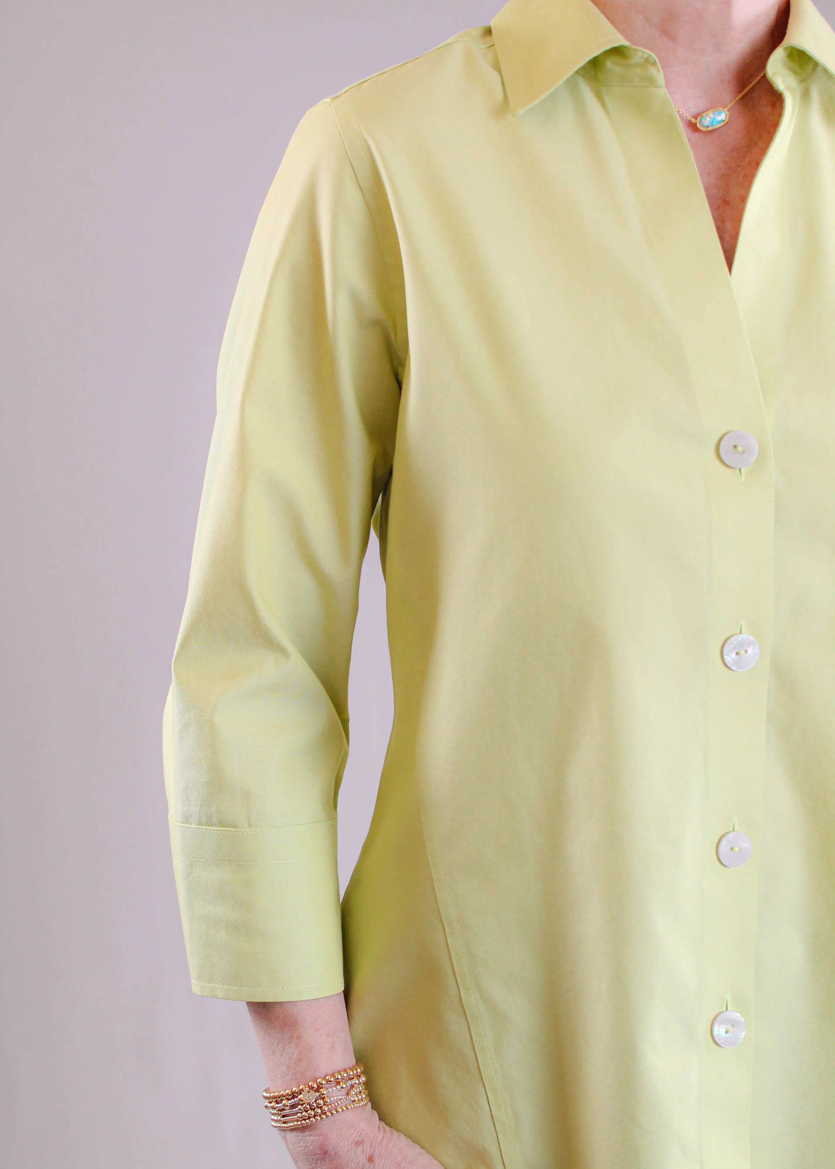 Foxcroft Paityn 3/4 Sleeve Button Down Blouse