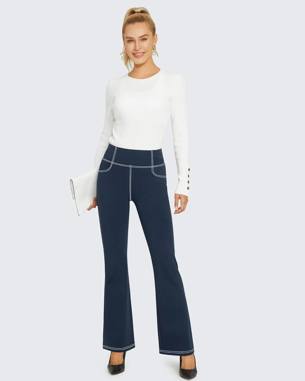 G4Free Bootcut Yoga Pants with 4 Pockets Flare Leggings for Women High Waisted Casual Dress Pants