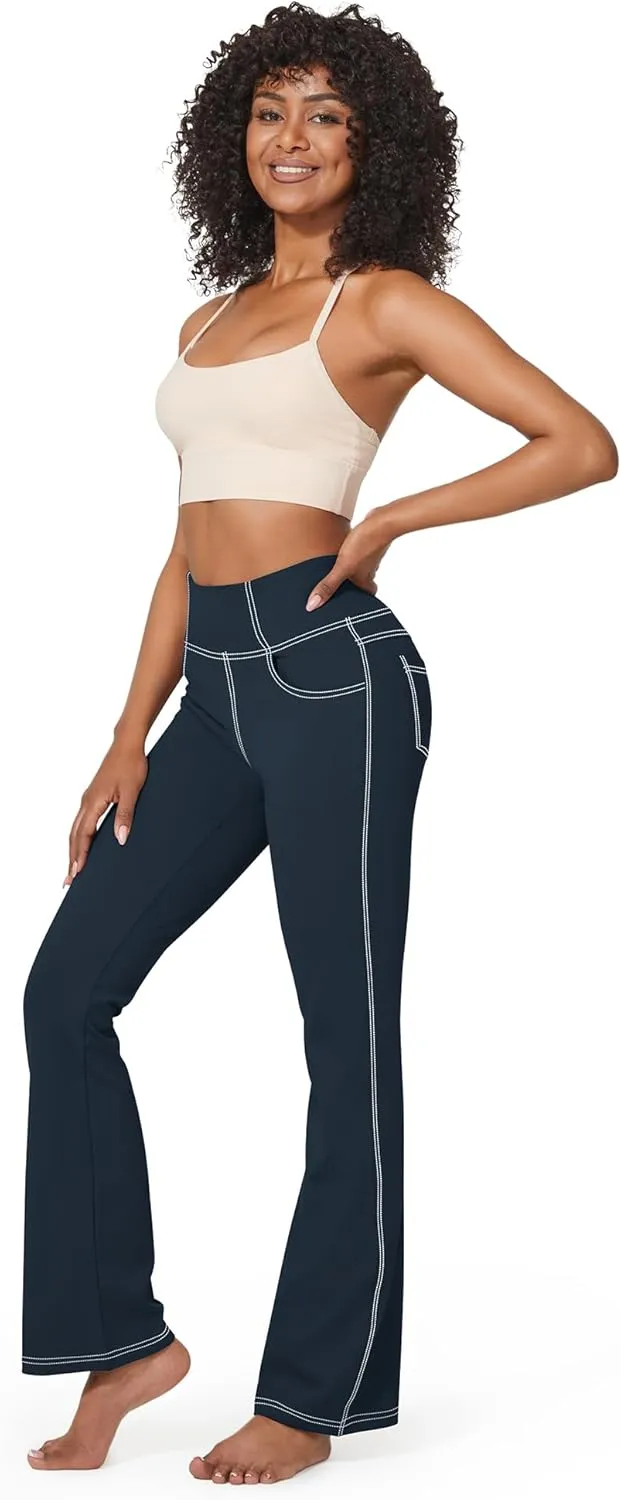 G4Free Bootcut Yoga Pants with 4 Pockets Flare Leggings for Women High Waisted Casual Dress Pants