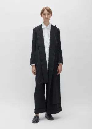 Gabardine Asymmetric Long Blazer