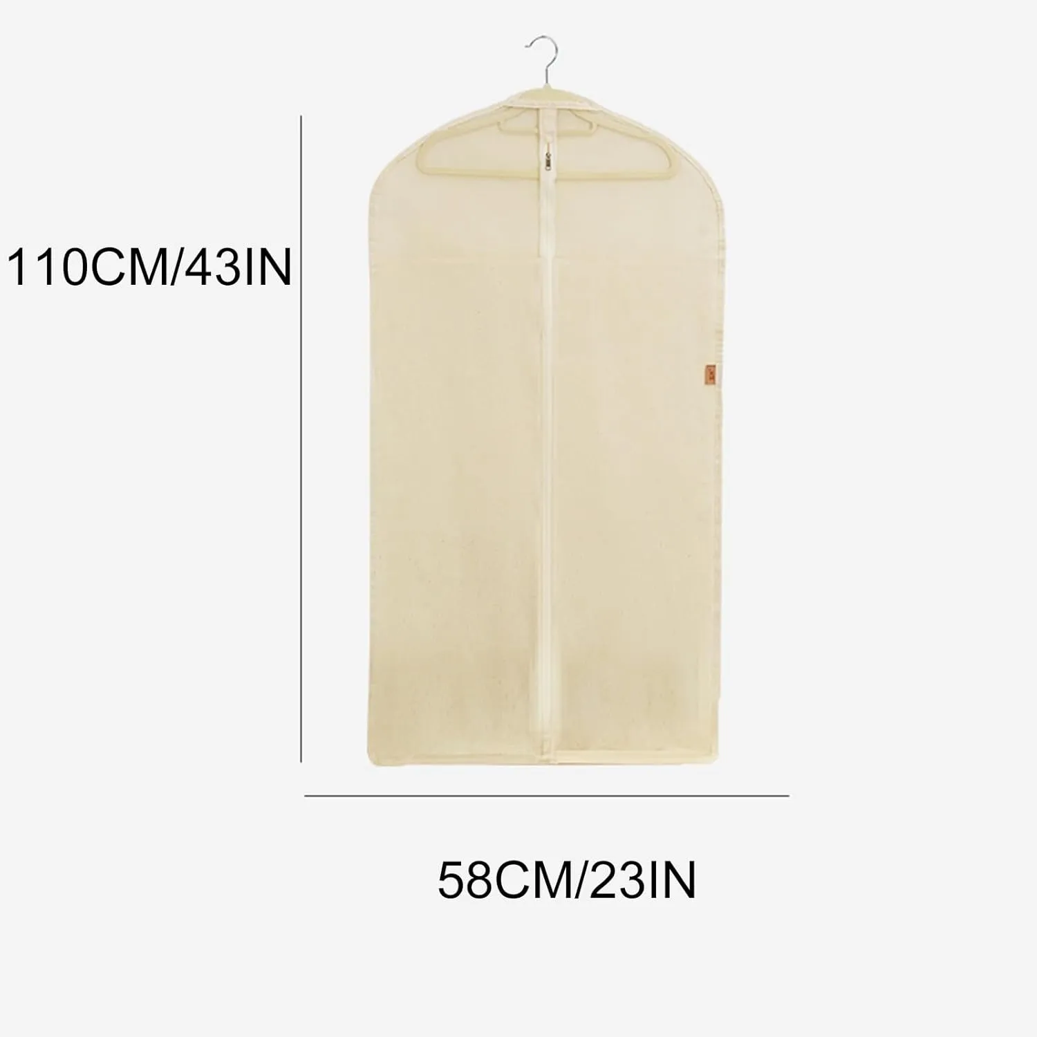 Garment Bag Pure Cotton, Suit Bags with Mesh Cloth, Bottom Closed, Suitable for Storing Silk Clothes, Jackets, Shirts(58x110cm/23x43in)