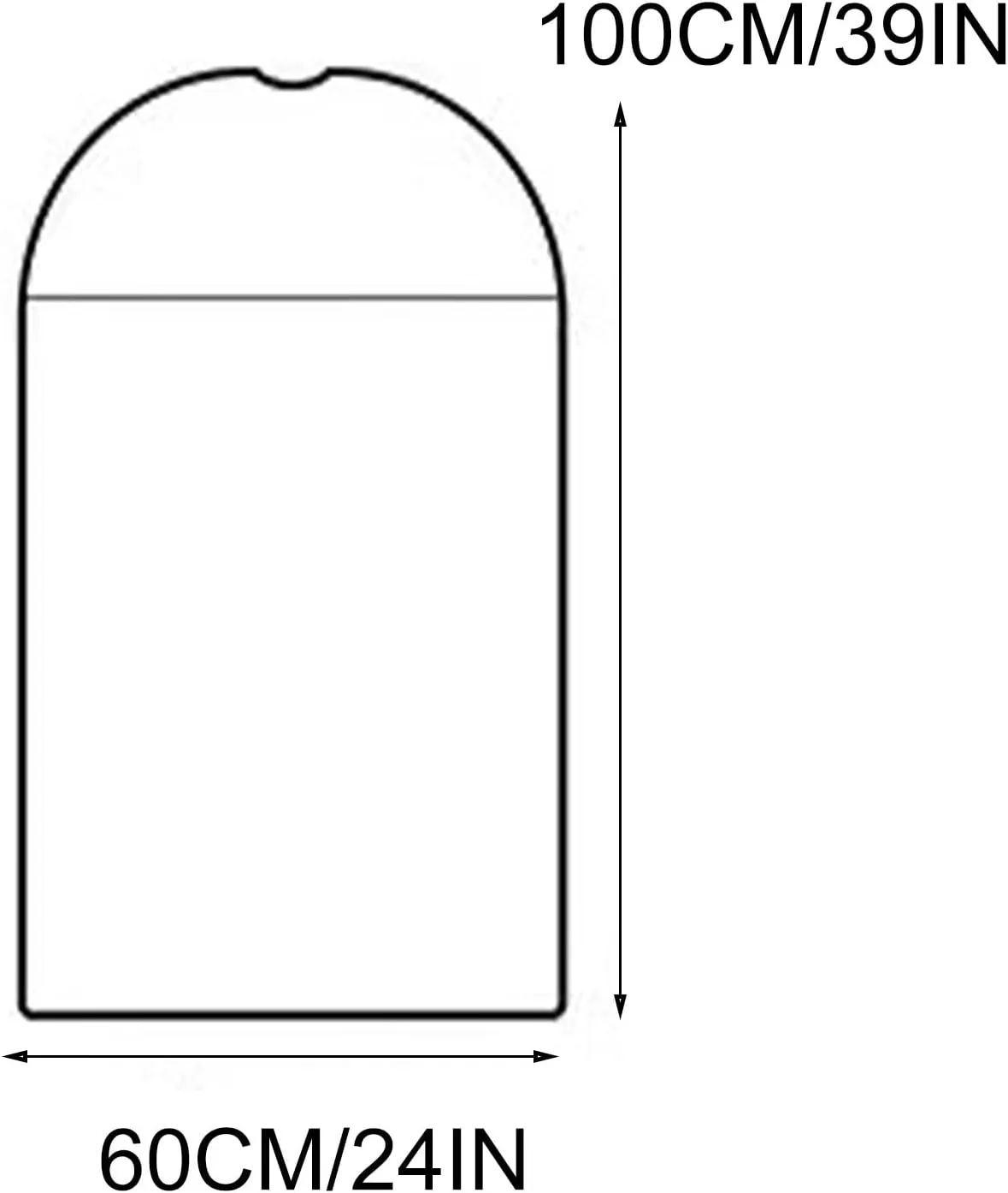 Garment Bags for Hanging Clothes, Pack of 5, Dress Bag Non-Woven Fabric, for Storage Suits, Jackets and Trousers on Closet(60x100cm/24x39in)