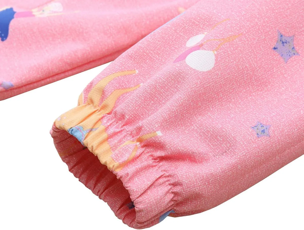 Girls Rain Jacket, Windbreaker Kids Raincoat Waterproof Zip Jacket with Fleece Liner